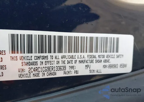 2014 Chrysler Town & Country Touring-L из США, поврежденный, VIN 2C4RC1CG9ER133639